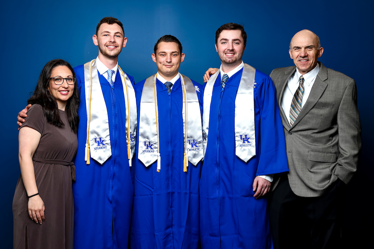Mason Hamilton. Richard Clark. Will Shaner. Rena Curvey. Harry Mullins.

May 2022 CATS graduation.

Photo by Eddie Justice | UK Athletics