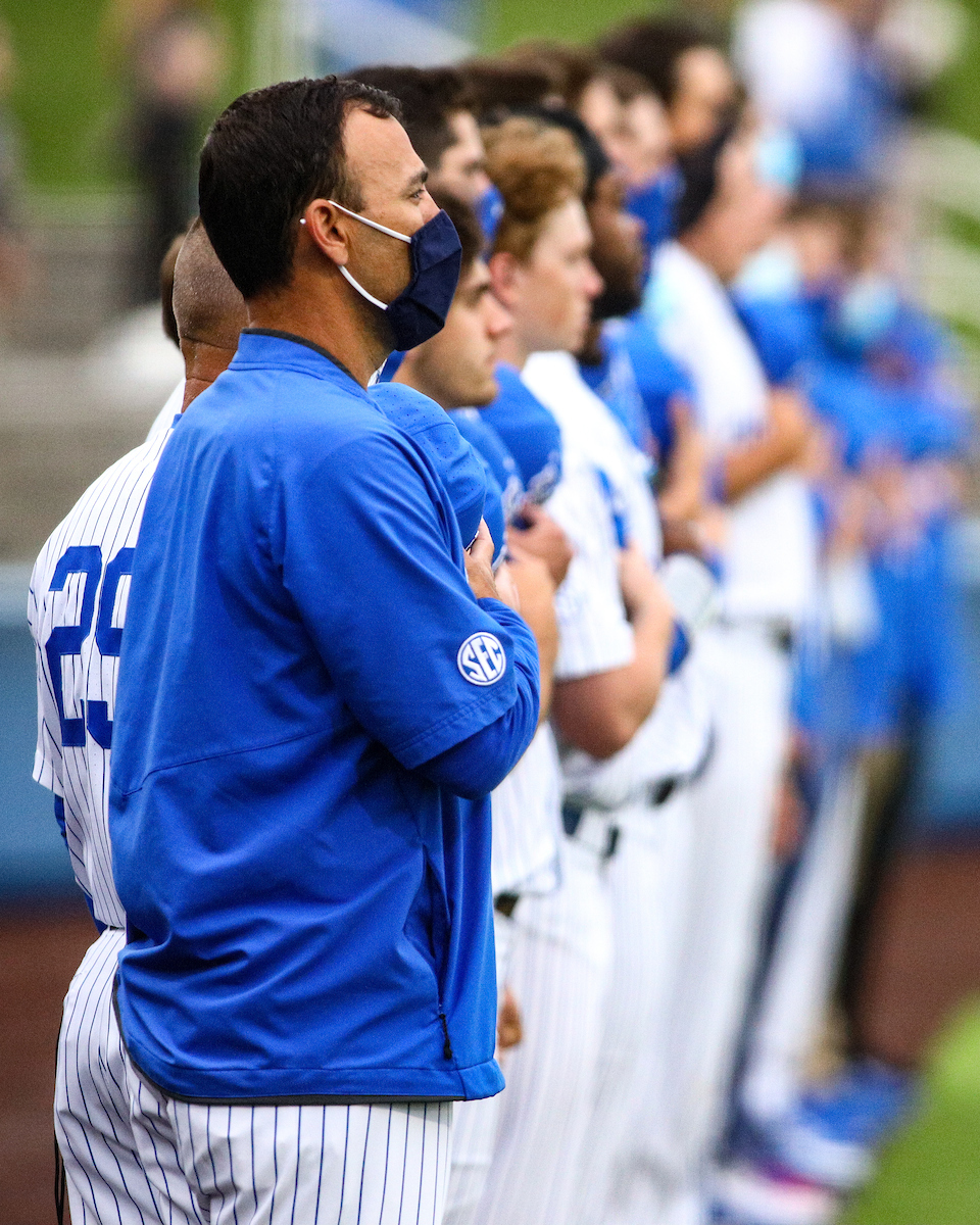 Nick Mingione.

Kentucky beats Florida 7-5. 

Photo by Eddie Justice | UK Athletics