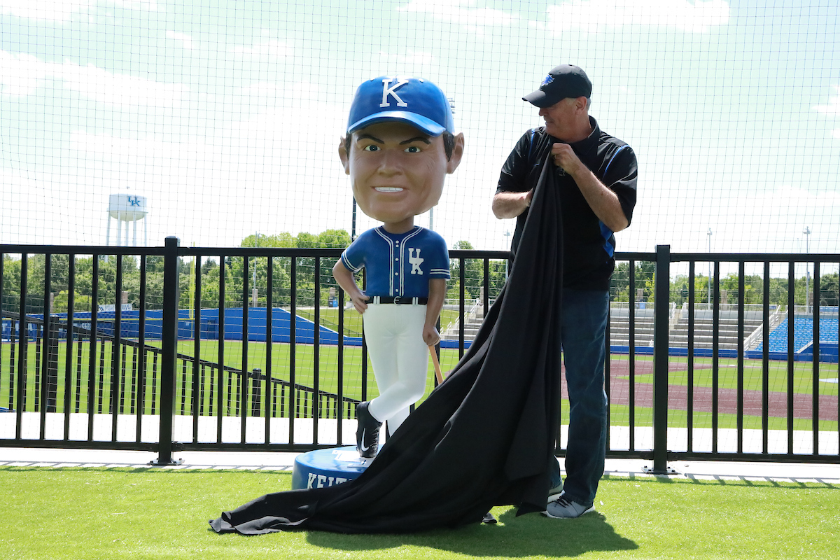 The Keith Madison bobble head was unveiled at Kentucky Proud Park on May 16, 2019.

Photo by Noah J. Richter | UK Athletics