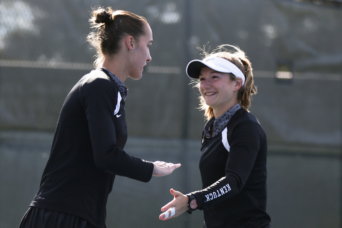 Tiphanie Fiquet. Diana Tkachenko. 

Kentucky defeated Florida 4-3 on Friday, March 22nd.

Photo by Eddie Justice | UK Athletics