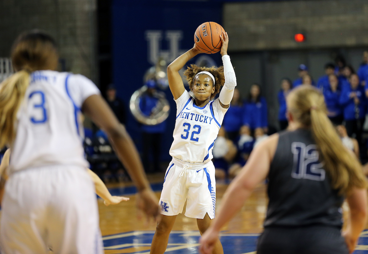 Jaida Roper
The Women's Basketball team beat Lincoln Memorial University.
Photo by Britney Howard | UK Athletics