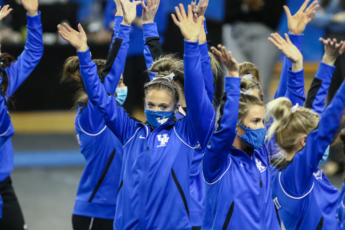 Megan Monfredi.

Kentucky fall to Alabama 196.775 - 196.350.

Photo by Sarah Caputi | UK Athletics