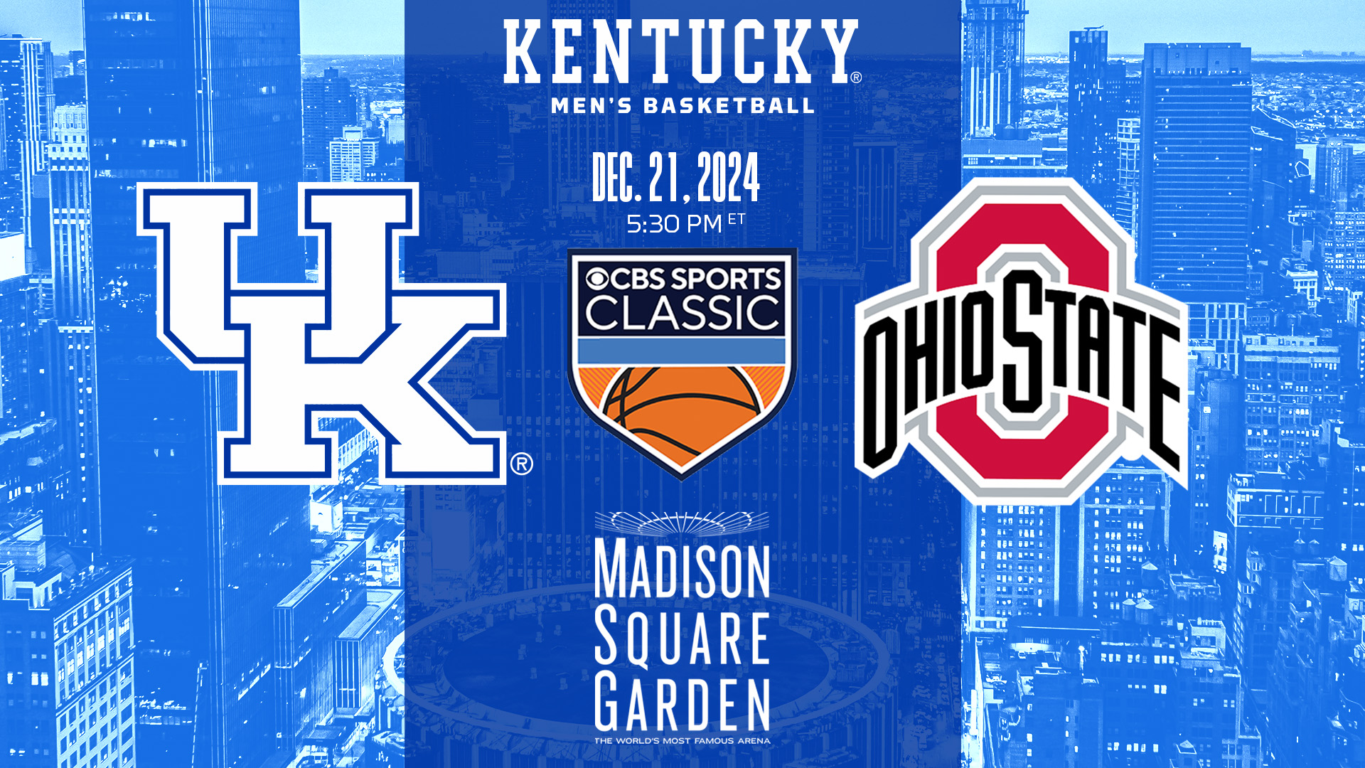 Kentucky Returns to CBS Sports Classic to Face Ohio State
