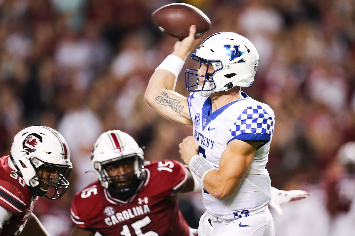 Will Levis.

Kentucky beats South Carolina, 16-10.

Photo by Elliott Hess | UK Athletics