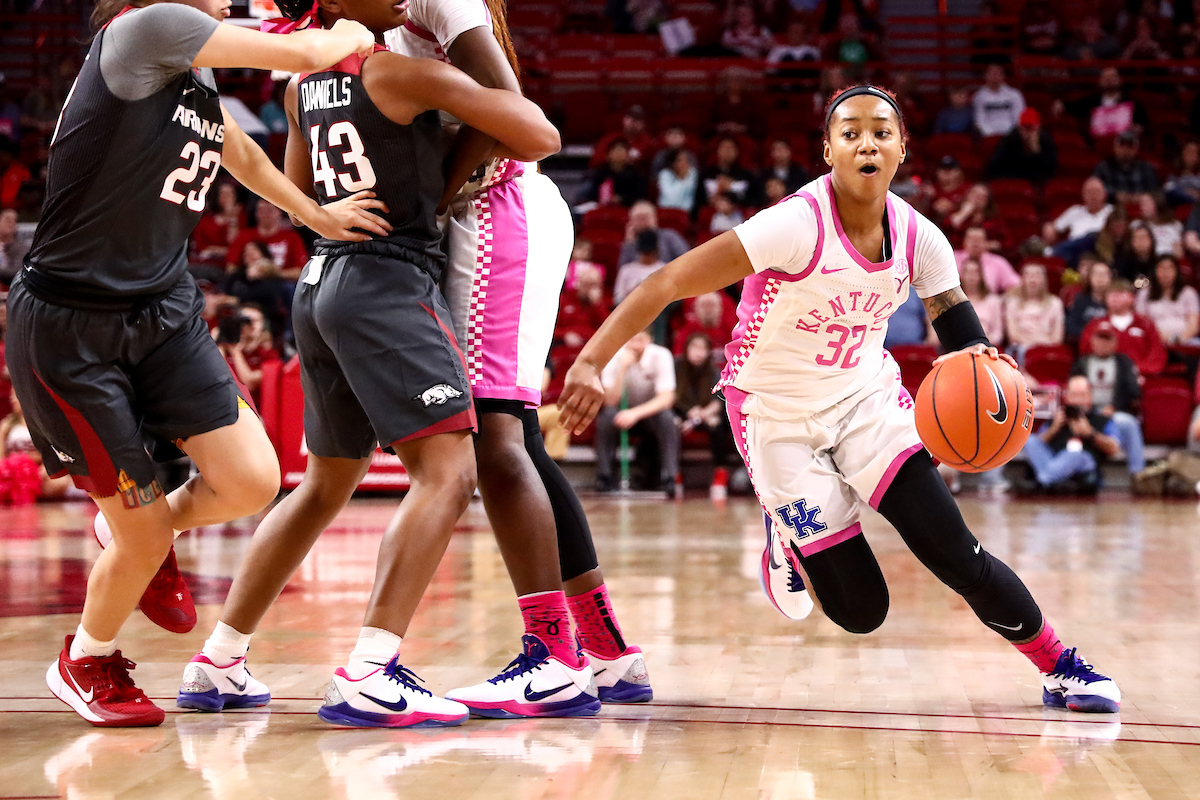 Jaida Roper. 

Kentucky falls to Arkansas 103-85.

Photo by Eddie Justice | UK Athletics