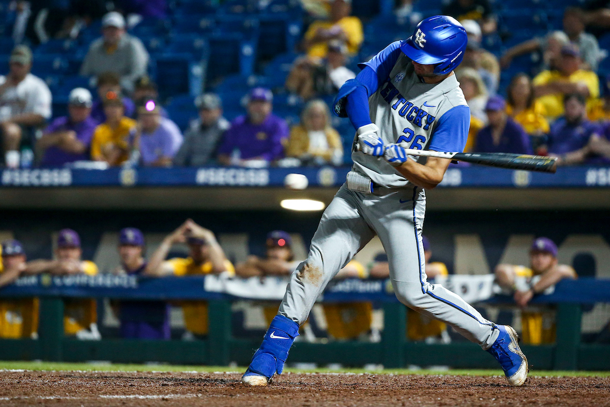 Jacob Plastiak.

Kentucky loses to LSU 6-11.

Photo by Sarah Caputi | UK Athletics