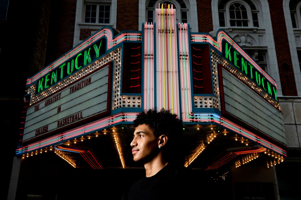 Jacob Toppin.

UK menâ??s basketball photo shoot at the Kentucky Theater.

Photo by Chet White | UK Athletics