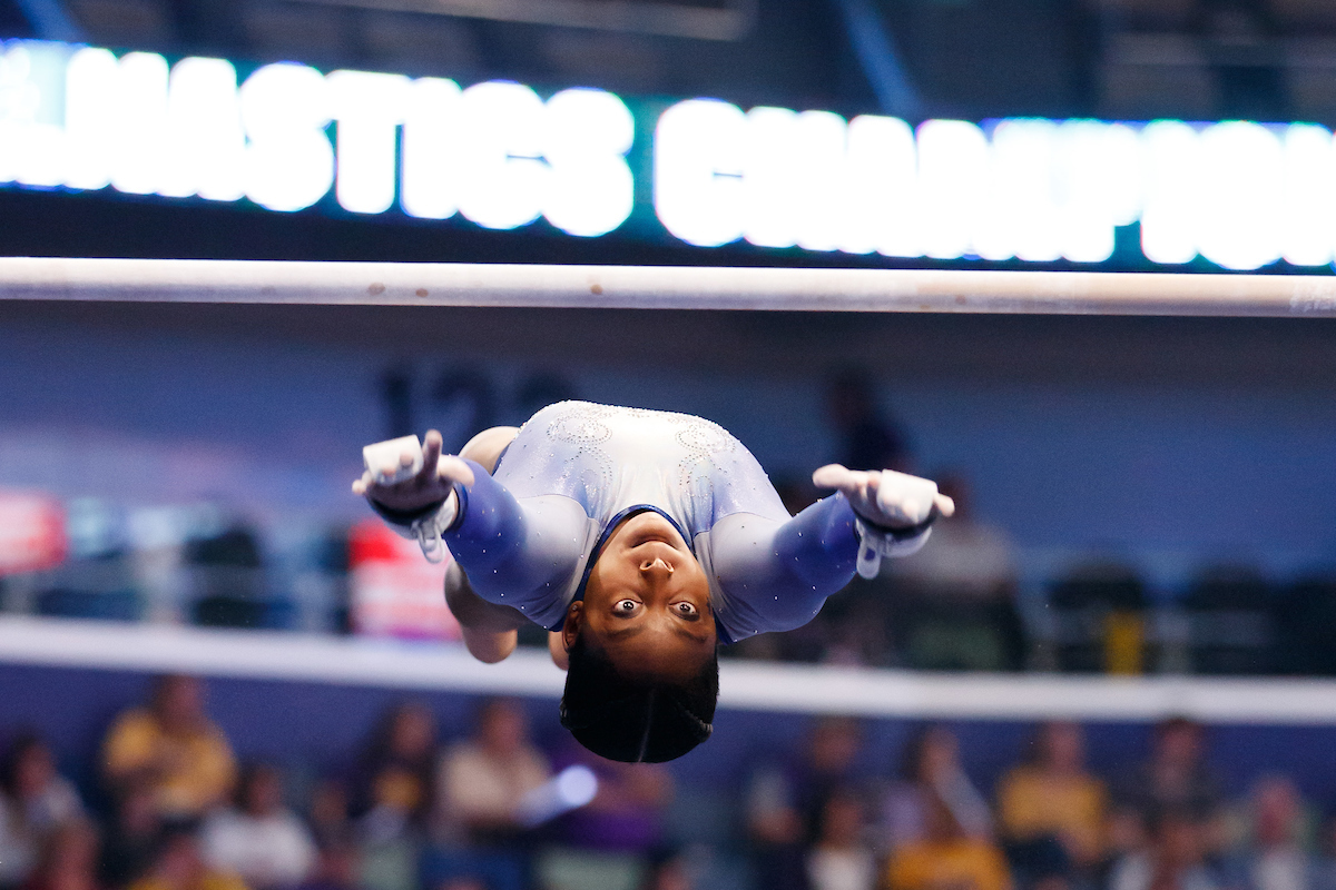 Cally Nixon.


Gymnastics scores 196.225 at SEC Championship.

 
Photo by Elliott Hess | UK Athletics