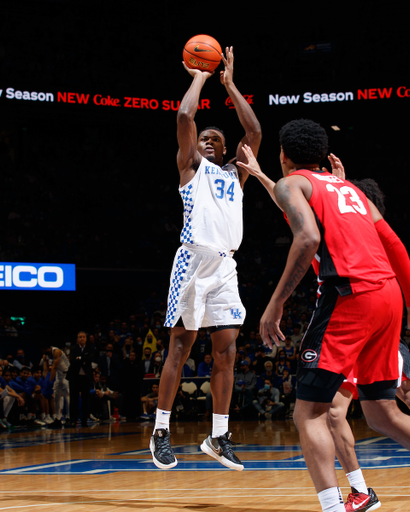 Oscar Tshiebwe.

UK beat Georgia 92-77. 

Photo by Elliott Hess | UK Athletics