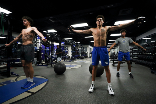 Lance Ware. Kellan Grady. Dontaie Allen.

The Kentucky men's basketball team participating in its summer strength and conditioning program.

Photo by Chet White | UK Athletics