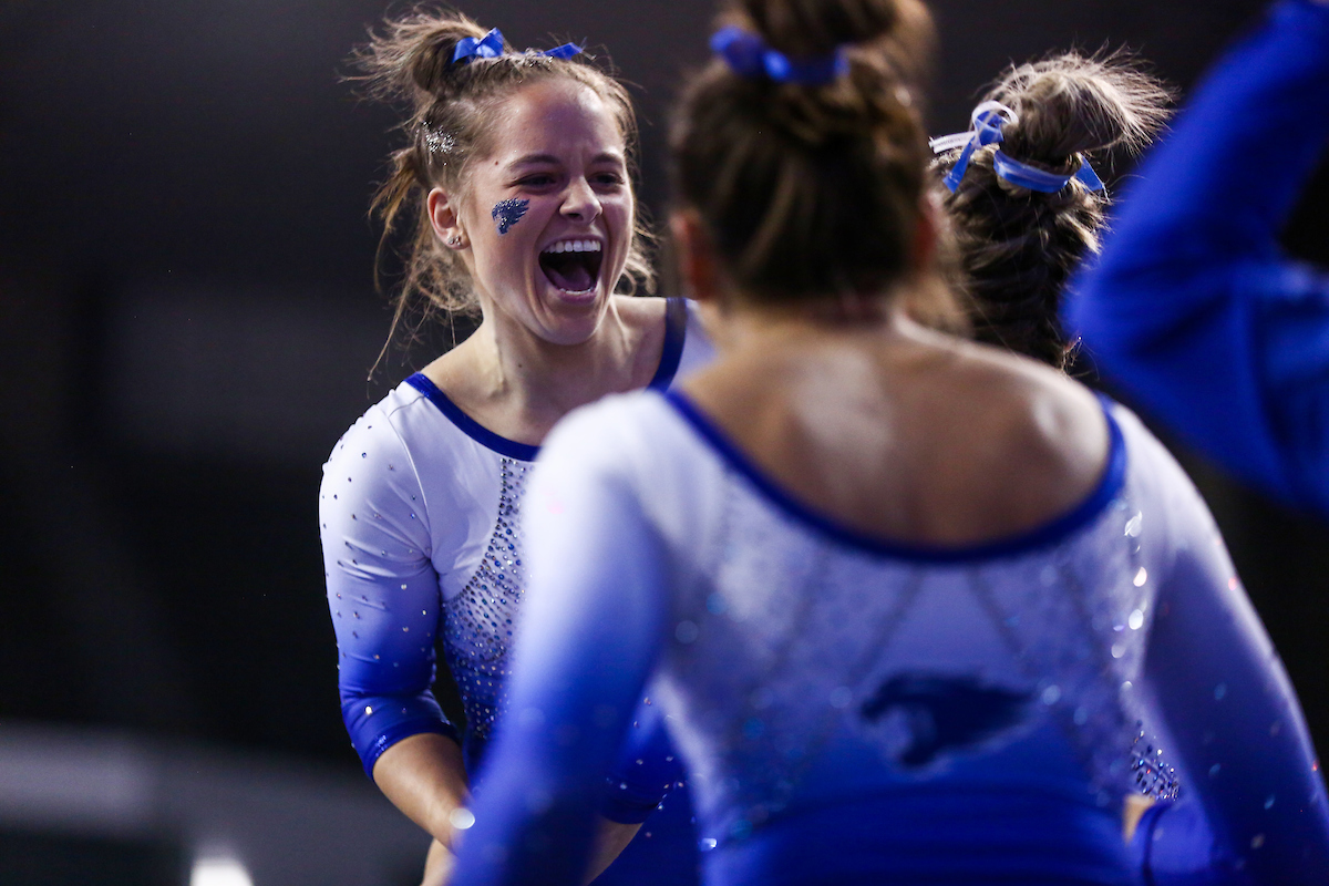 Anna Haigis.

Kentucky falls to Georgia 197.050-196.825.

Photo by Sarah Caputi | UK Athletics