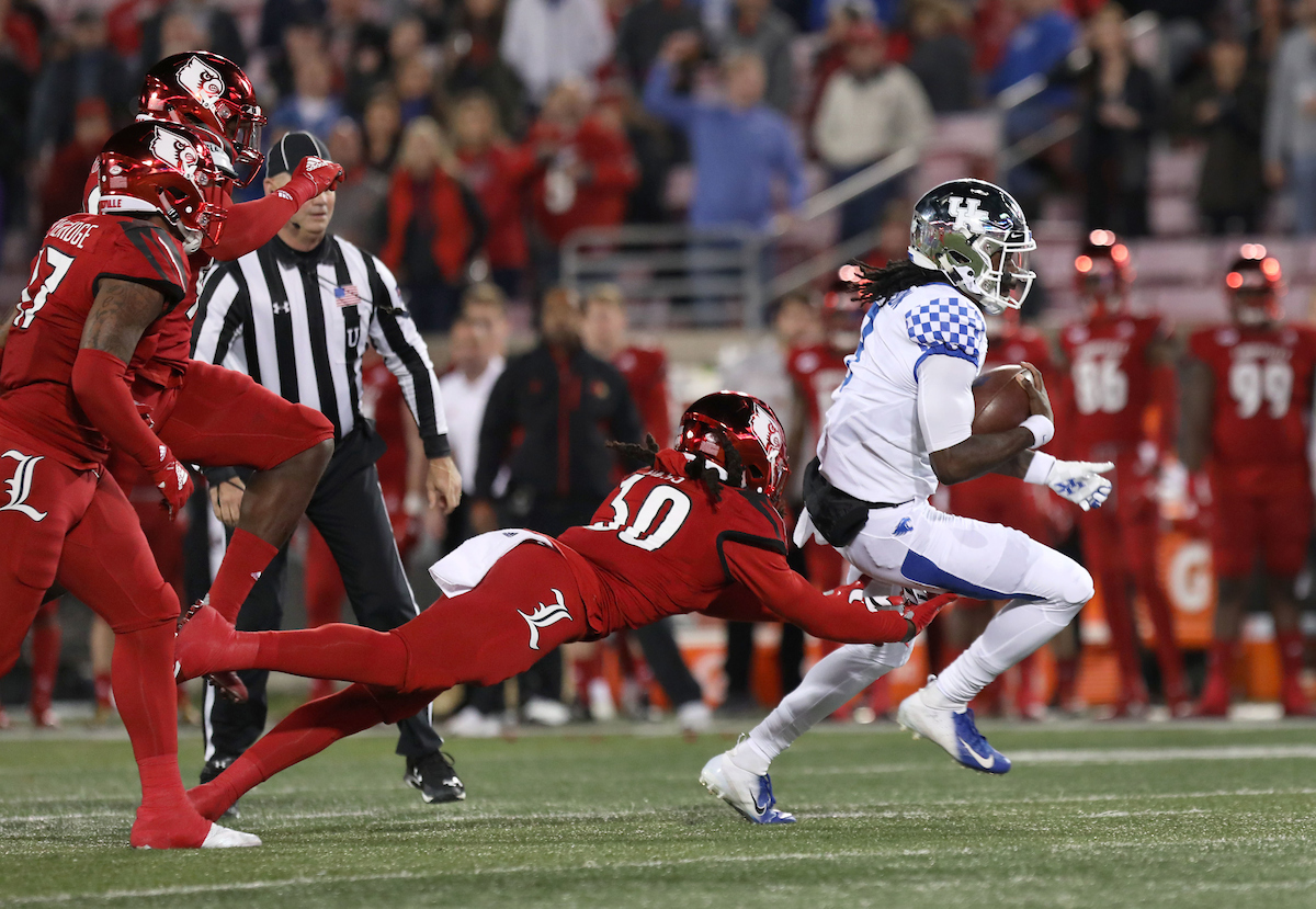 Terry Wilson

Kentucky Football beats Louisville at Cardinal Stadium 56-10.

Photo By Robert Burge l UK Athletics