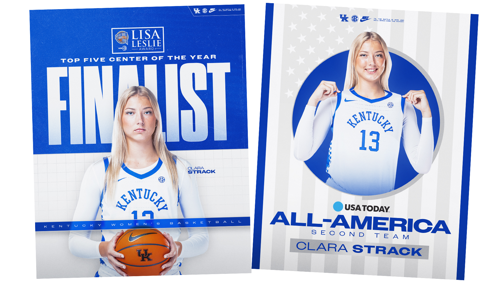 Clara Strack Named Top Five Finalist for Lisa Leslie Center of the Year and Named USA Today All-America Second Team on Wednesday