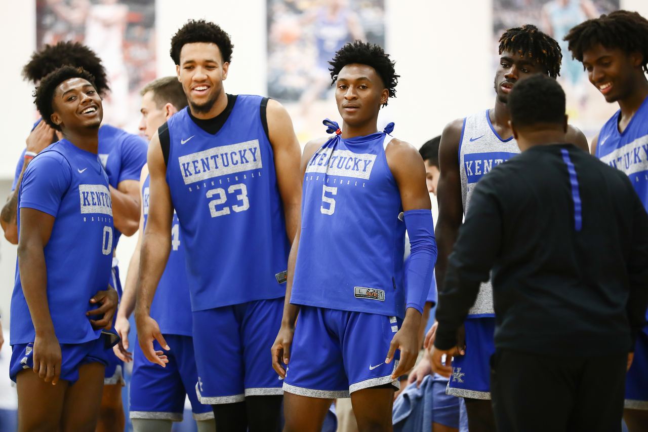 Ashton Hagans, EJ Montgomery, Immanuel Quickley, Kahlil Whitney, Rob Harris, Tyrese Maxey

Kentucky men’s basketball Pro Day.


Photo by Elliott Hess | UK Athletics