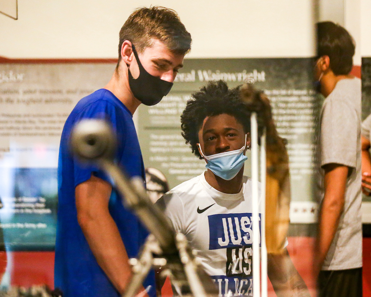 Brennan Canada, Kareem Watkins.

The Kentucky men's basketball team visited Fort Knox on Friday to visit with students and take a tour of the General George Patton Museum.

Photo by Grace Bradley | UK Athletics
