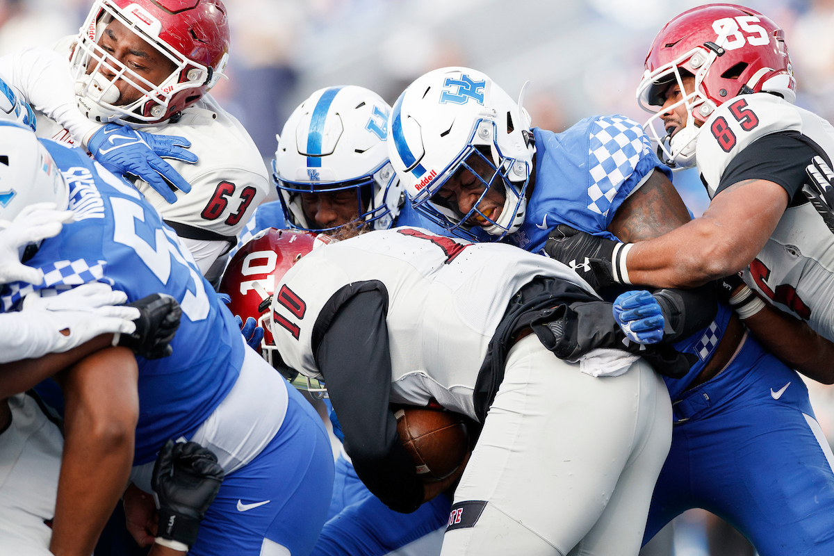 Josh Paschal.

Kentucky beat New Mexico State 56-16.

Photo by Elliott Hess | UK Athletics