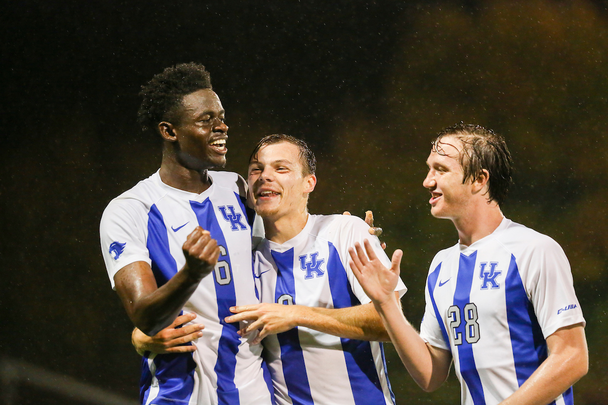 Aime Mabika, Marcel Meinzer, and Colin Innes.

Kentucky defeats Wright State University 7-1.

Photo by Grace Bradley | UK Athletics
