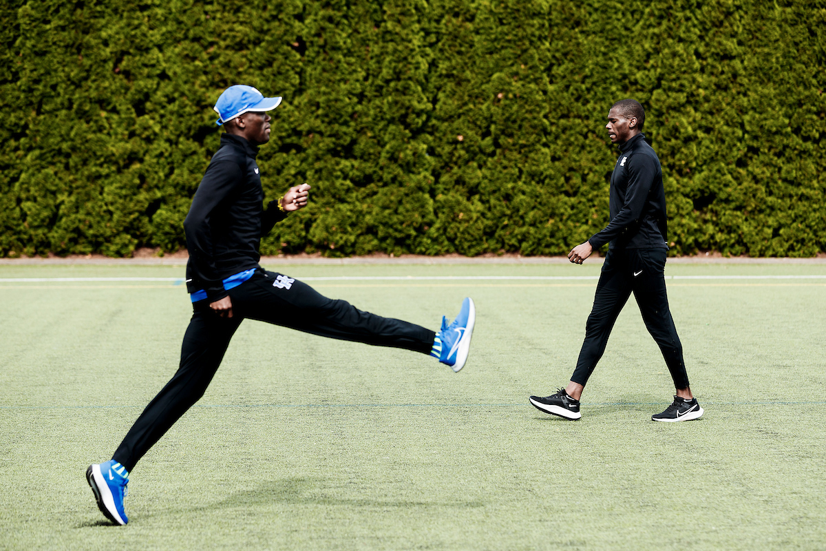 Kenroy Williams. Dwight St. Hillaire.

Shake out.

NCAA Track and Field Outdoor Championships.

Photo by Chet White | UK Athletics