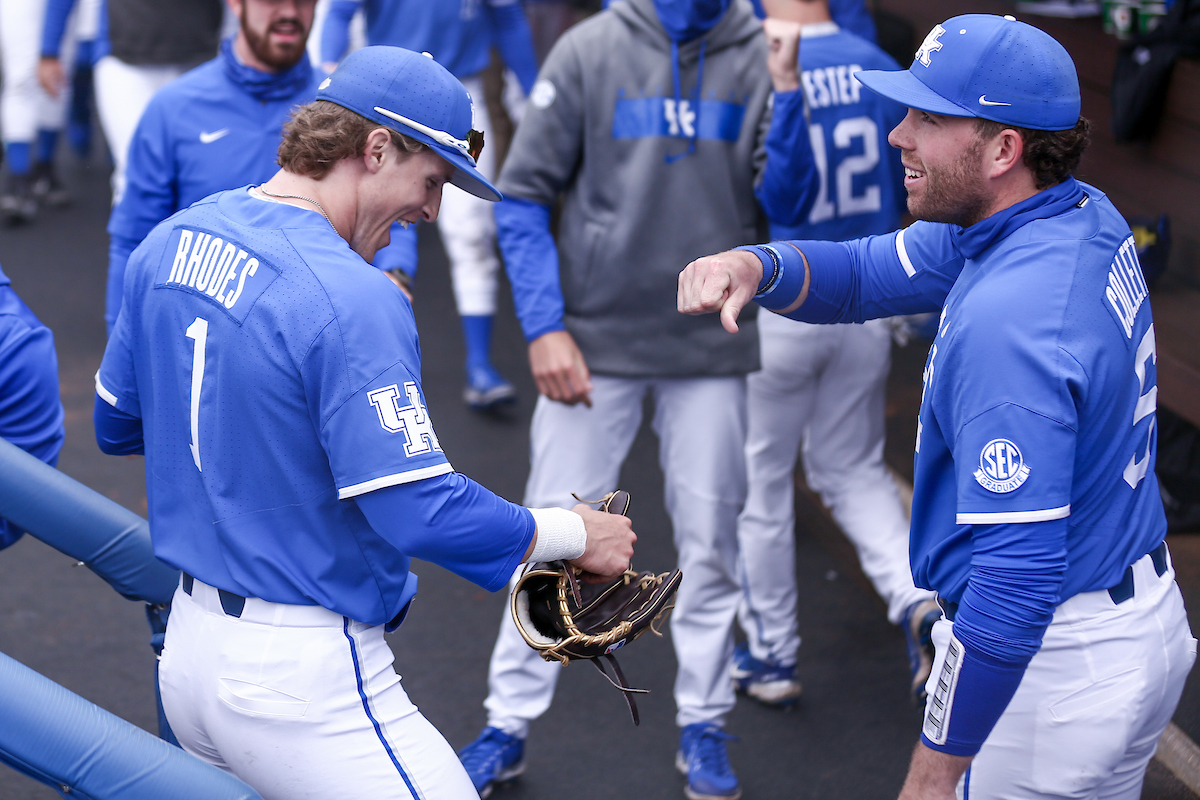 John Rhodes and TJ Collett.

Kentucky beats Alabama 5 - 2.

Photo by Sarah Caputi | UK Athletics