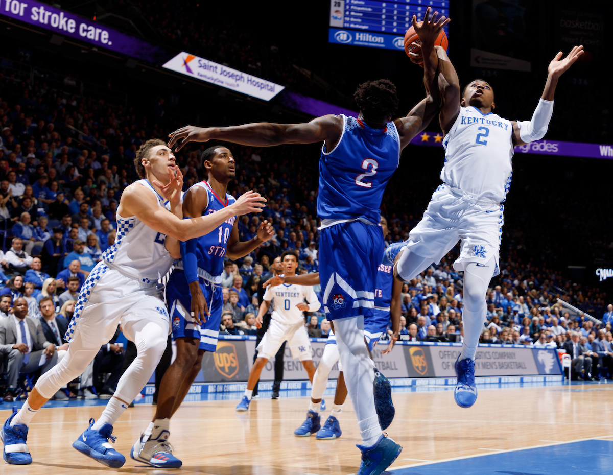 ASHTON HAGANS

Kentucky beat Tennessee State, 77-62.


Photo by Elliott Hess | UK Athletics