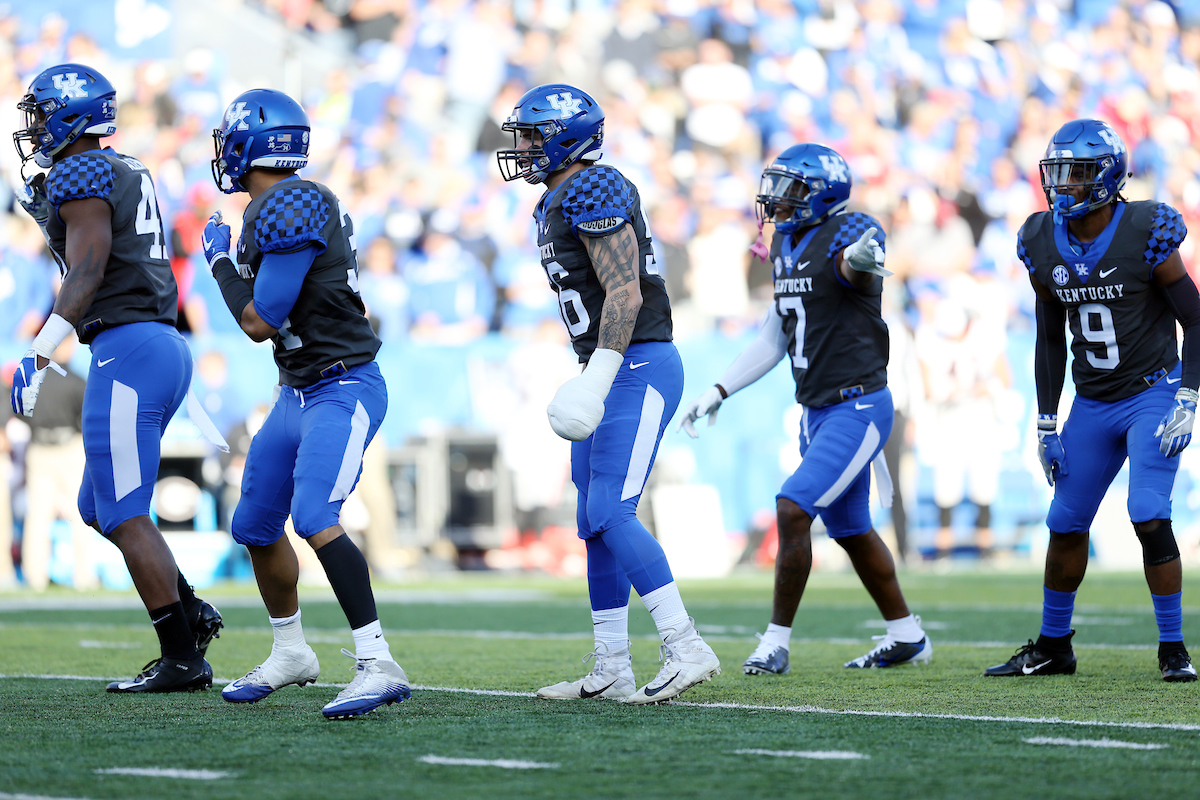 Defense, Kash Daniel, Mike Edwards, Josh Allen, Jordan Jones, Davonte Robinson

Georgia beats UK 34-17.

Photo by Britney Howard | UK Athletics