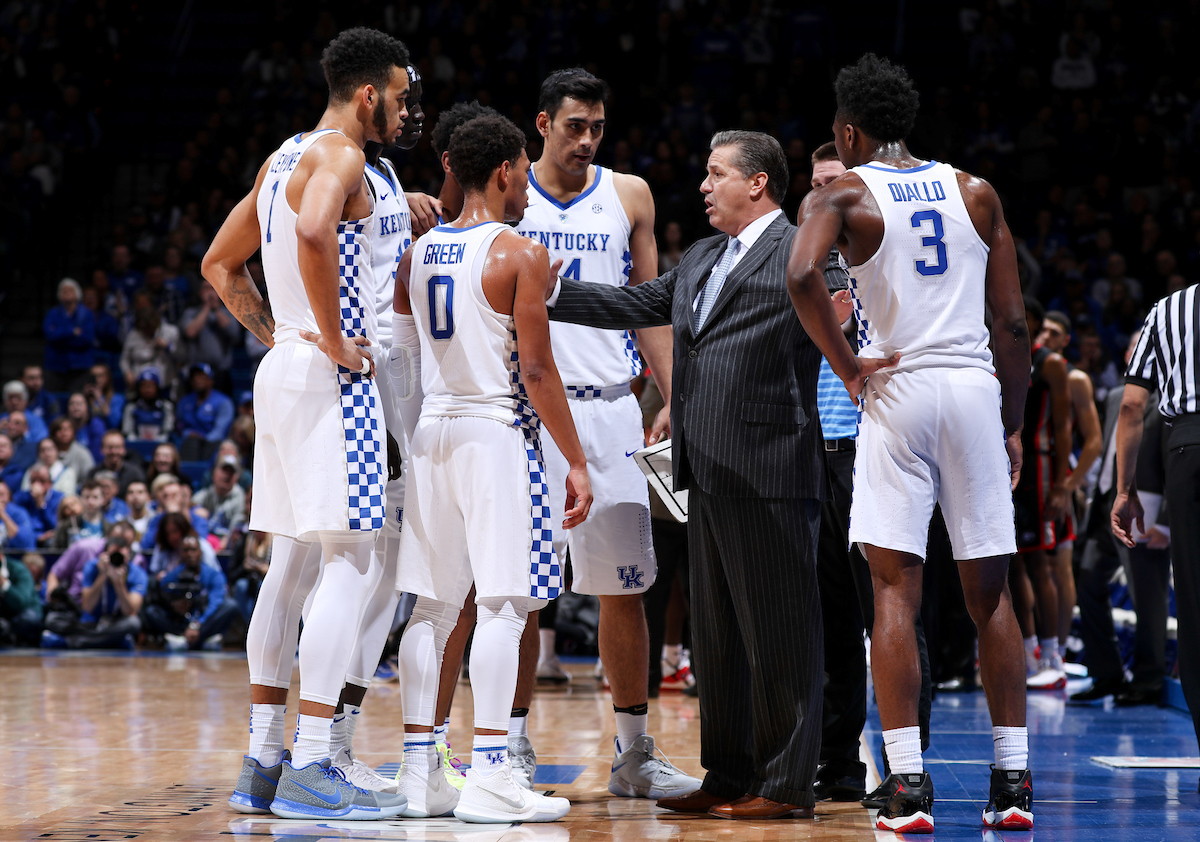 Team.

The University of Kentucky men's basketball team beat Georgia 66-61 on Sunday, December 31, 2017 at Rupp Arena in Lexington, Ky.

Photo by Elliott Hess | UK Athletics