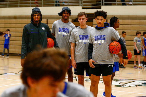 Bryce Hopkins. Daimion Collins. Brennan Canada. Zan Payne.

Kentucky men's basketball camp at South Oldham High School in Crestwood, Kentucky.

Photo By Barry Westerman | UK Athletics