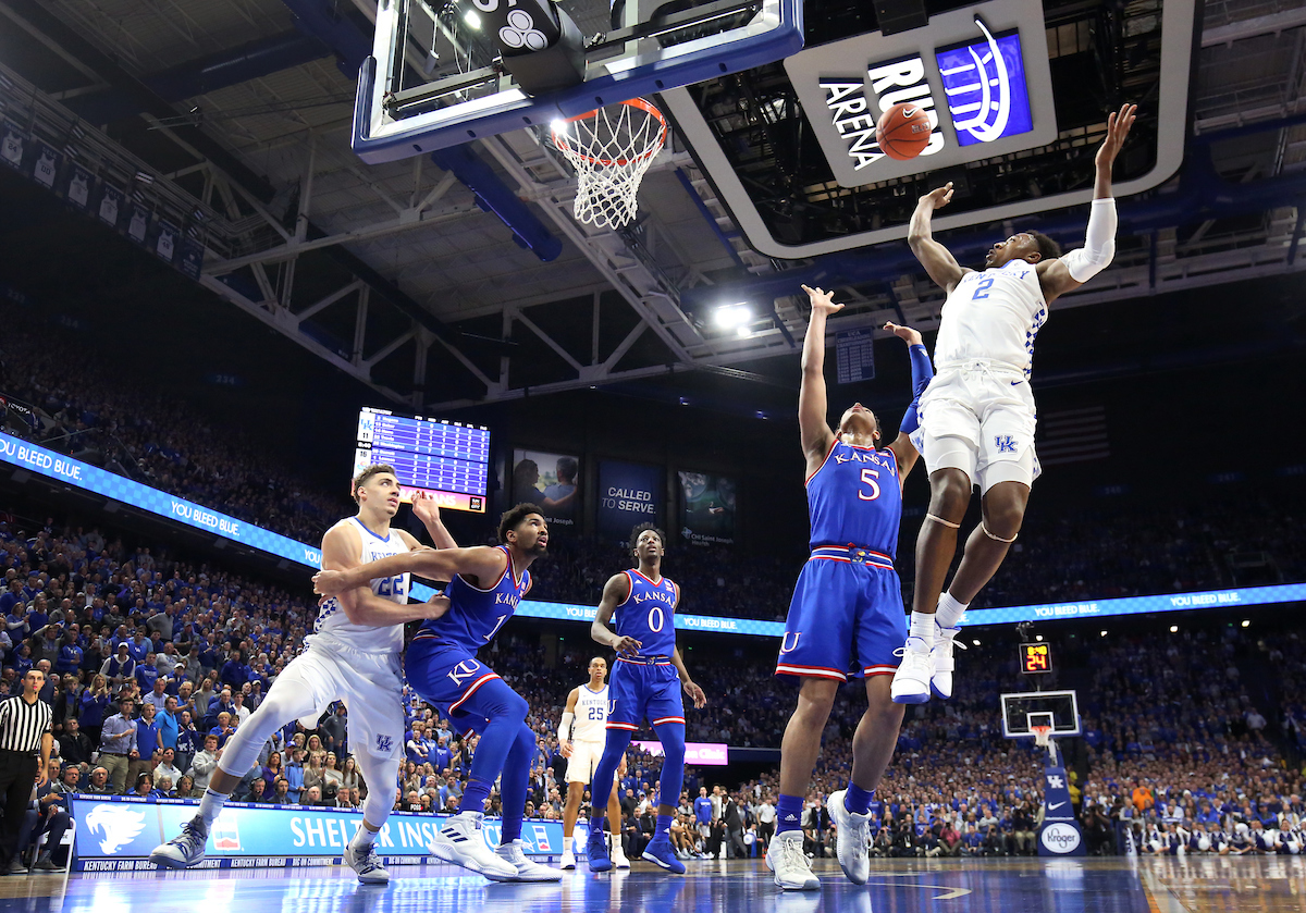 Ashton Hagans. 

The UK men's basketball team beat Kansas 71-63 at Rupp Arena on Saturday, January 26, 2019.


Photo By Barry Westerman | UK Athletics
