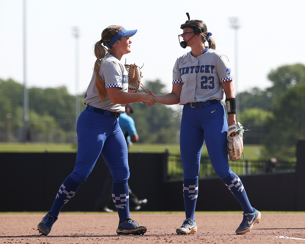 Erin Coffel, Stephanie Schoonover.Kentucky defeats Miami of Ohio 15-1.Photo by Grace Bradley | UK Athletics