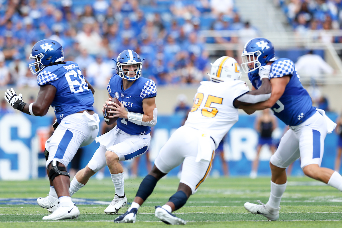 Kenneth Horsey. Will Levis.

UK beats UTC, 28-23.

Photo by Elliott Hess | UK Athletics