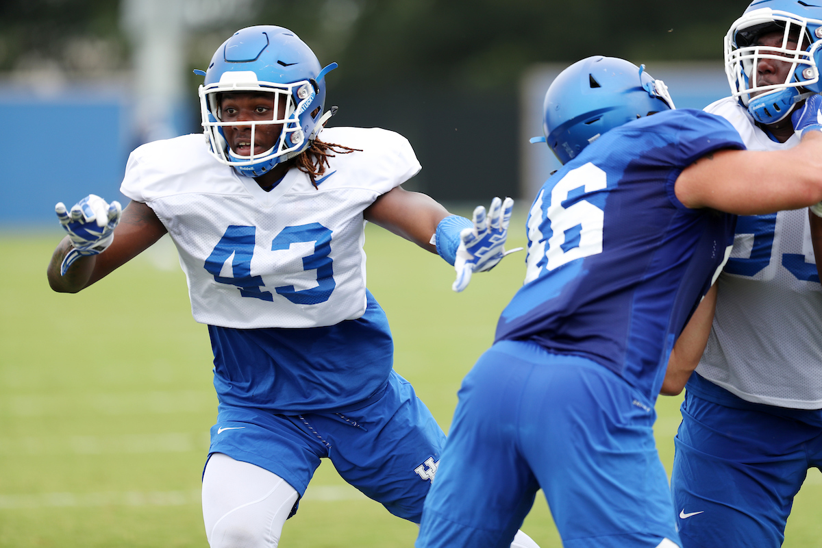 The Football Team training camp Friday, August 10,  2018. 

Photo by Britney Howard | UK Athletics