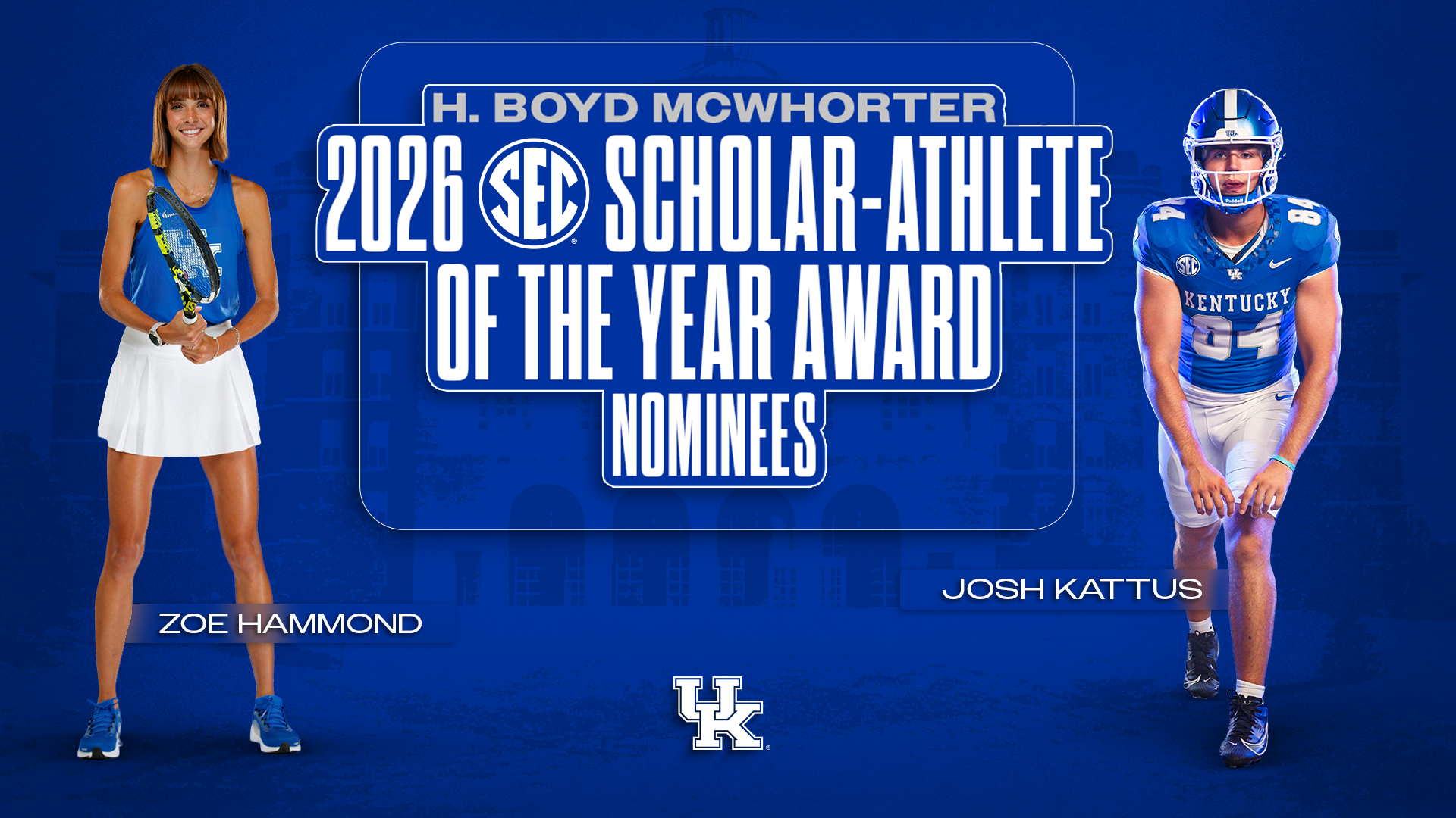 Josh Kattus, Zoe Hammond Nominated for 2026 H. Boyd McWhorter Award