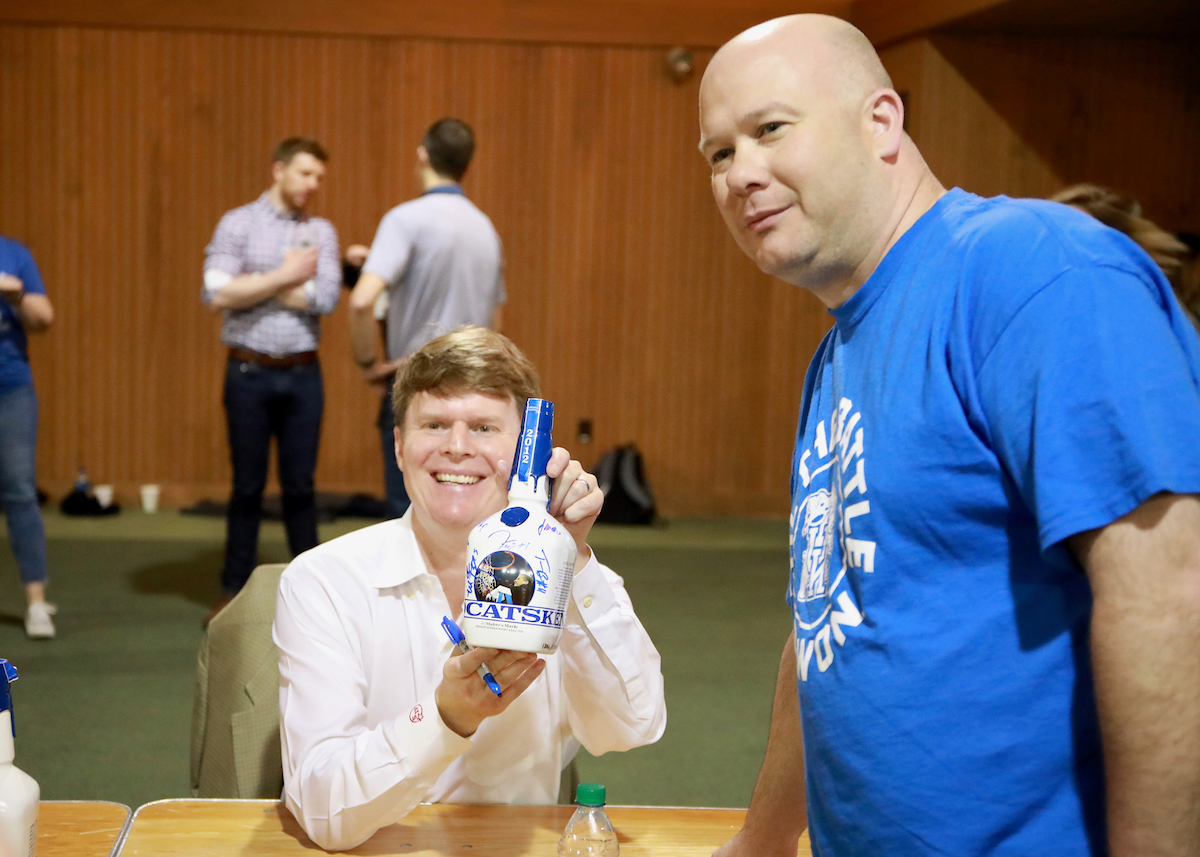 Rob Samuels.

Members of the 2012 national championship team at the 2019 Maker's Mark Bottle signing event.

Photo by Noah J. Richter | UK Athletics