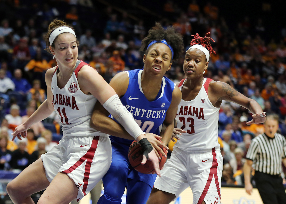 Dorie Harrison

The University of Kentucky women's basketball team beat Alabama in the SEC Tournament on Thursday, March 1, 2018 at Bridgestone Arena in Nashville, TN.

Photo by Britney Howard | UK Athletics