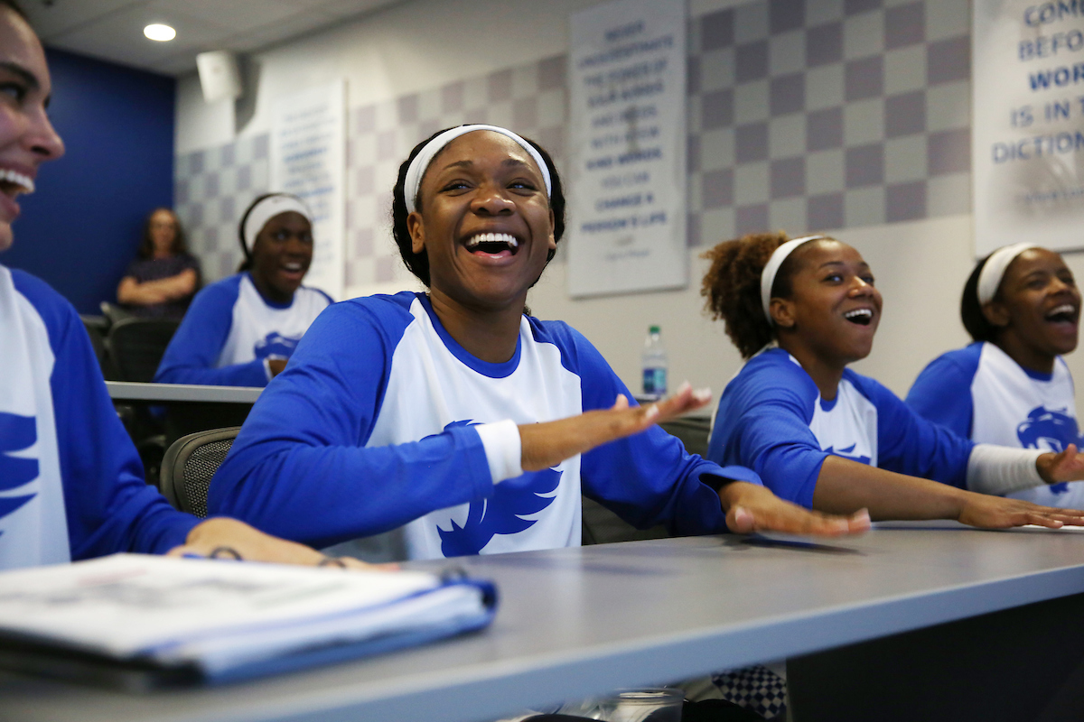 Ogechi Anyagaligbo
The Women's Basketball team beat Lincoln Memorial University.
Photo by Britney Howard | UK Athletics