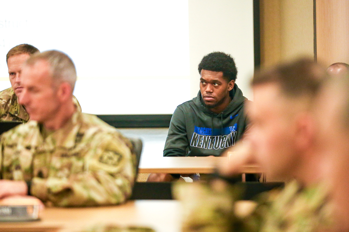 Keion Brooks Jr.

The Kentucky men's basketball team visited Fort Knox on Friday to visit with students and take a tour of the General George Patton Museum.

Photo by Grace Bradley | UK Athletics