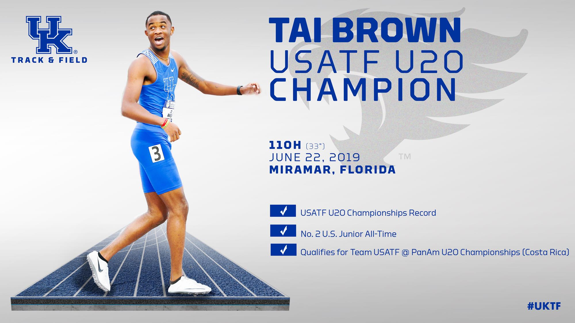 Tai Brown Wins USATF U20 110H UK Athletics