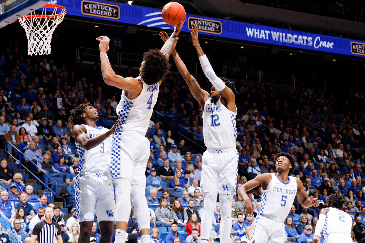 Nick Richards. Keion Brooks Jr.

Kentucky beat Fairleigh Dickinson 83-52.


Photo by Elliott Hess | UK Athletics