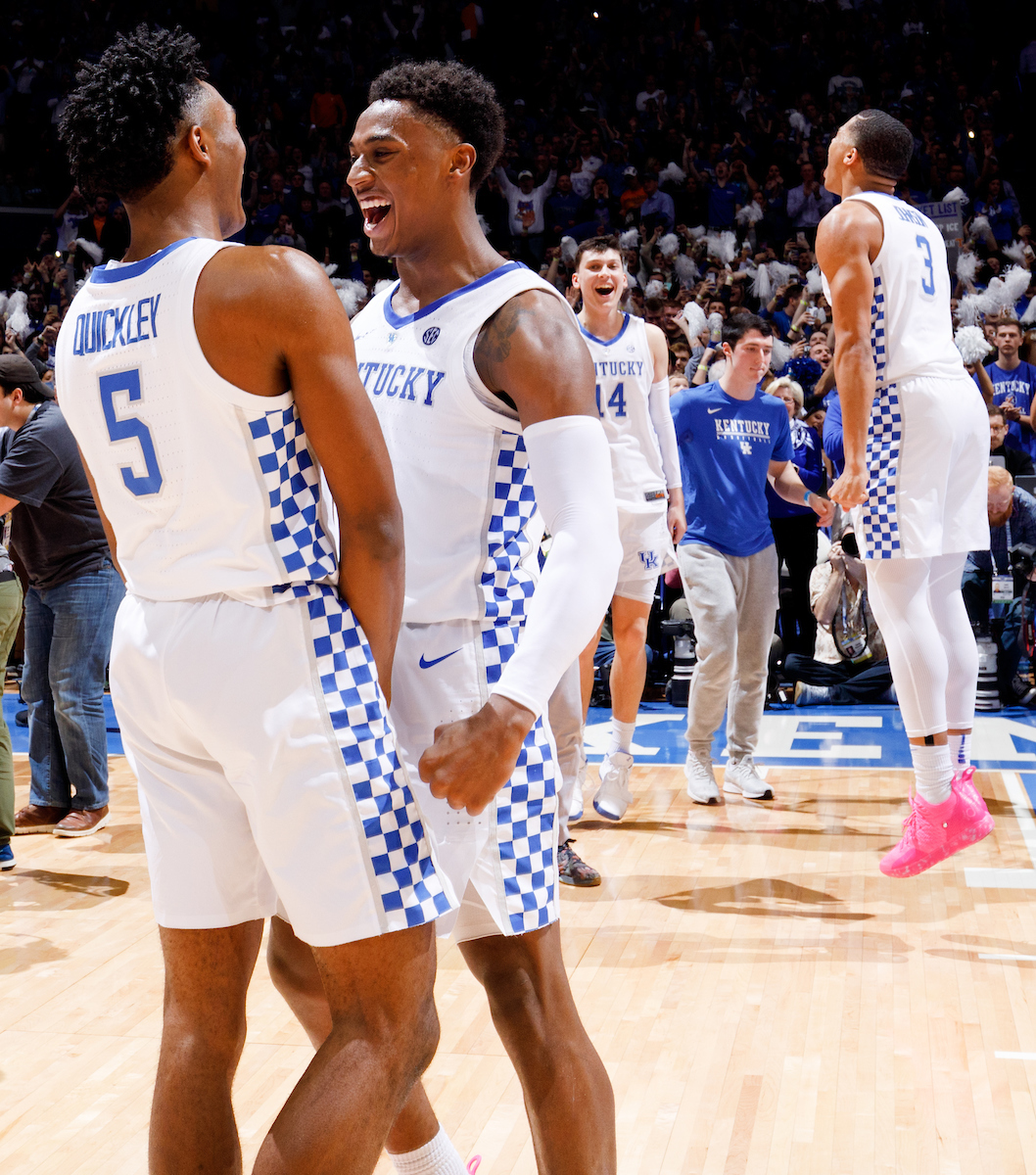 Immanuel Quickley. Ashton Hagans.


Kentucky beat Tennessee 86-69.

Photo by Elliott Hess | UK Athletics