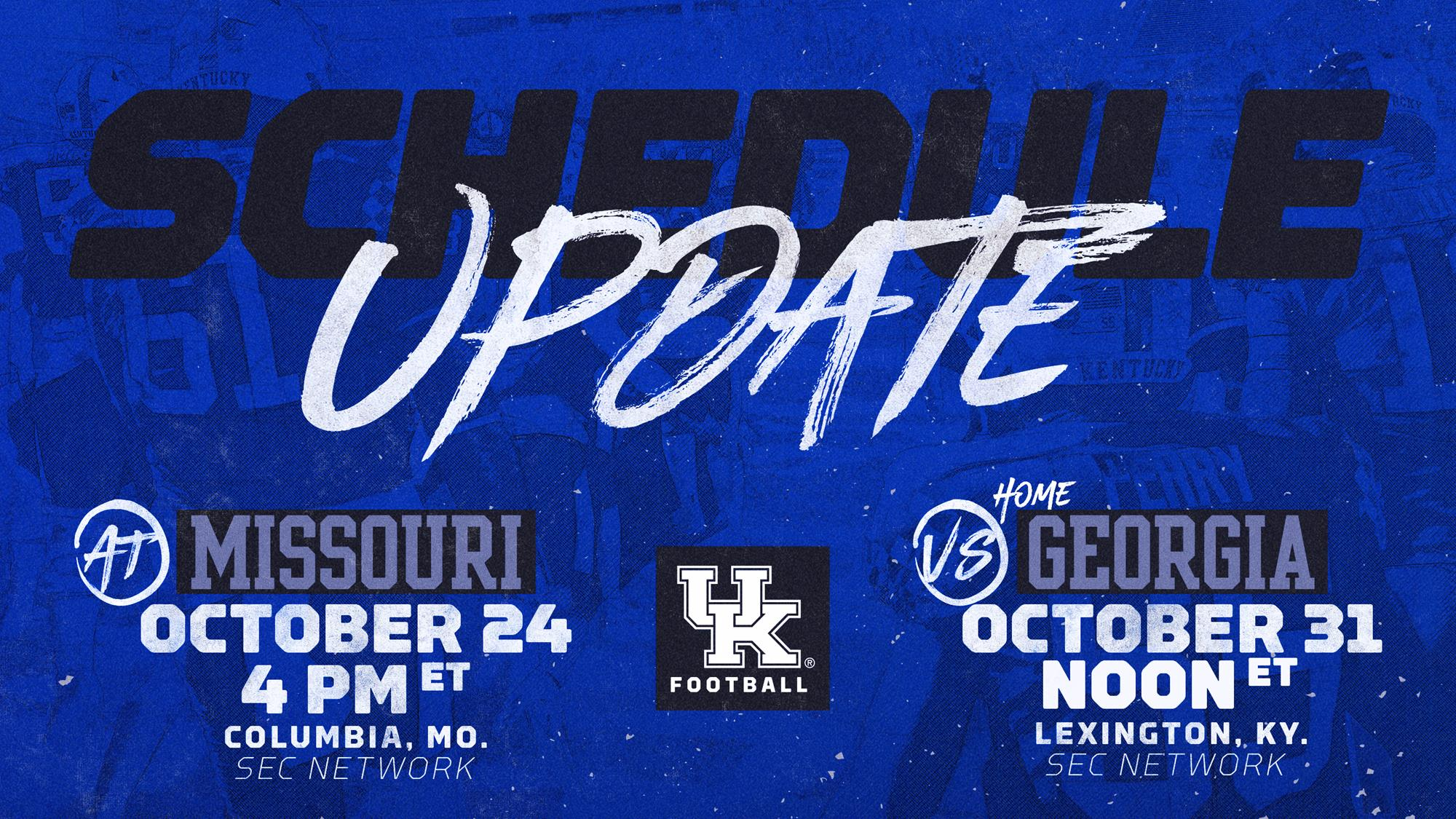 SEC Announces Changes to Kentucky Football Schedule
