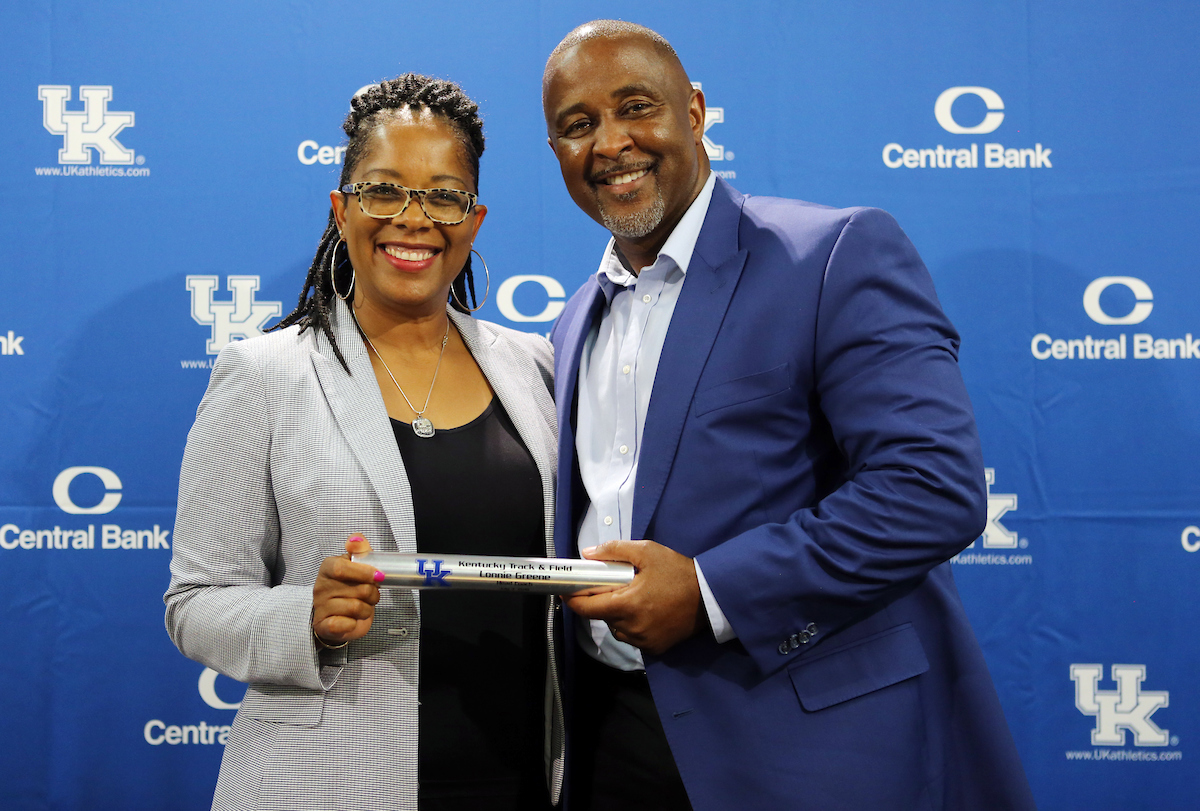 Mitch Barnhart announces new head Track and Field coach Lonnie Greene. 

Photo by Britney Howard | UK Athletics
