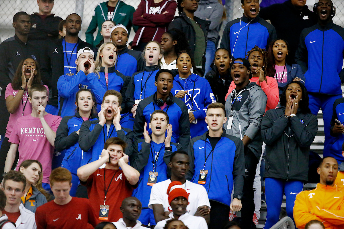 UK Track team. Team. Family.

The University of Kentucky track and field team competes in day two of the 2018 SEC Indoor Track and Field Championships at the Gilliam Indoor Track Stadium in College Station, TX., on Sunday, February 25, 2018.

Photo by Chet White | UK Athletics