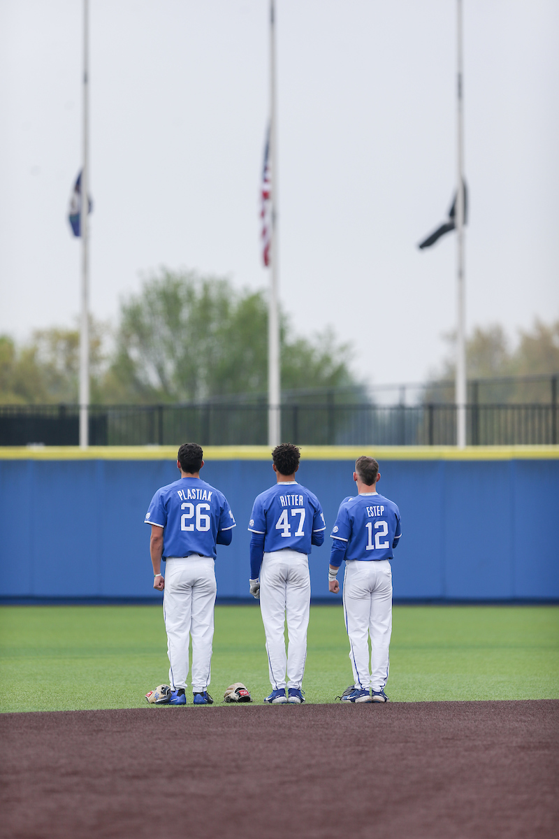 Jacob Plastiak, Ryan Ritter, and Chase Estep.

Kentucky beats Alabama 5 - 2.

Photo by Sarah Caputi | UK Athletics