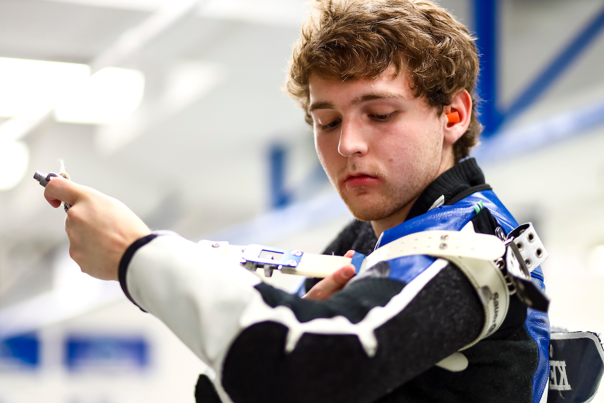Mitchell Nelson. 

Kentucky Rifle vs Morehead St.

Photo by Eddie Justice | UK Athletics