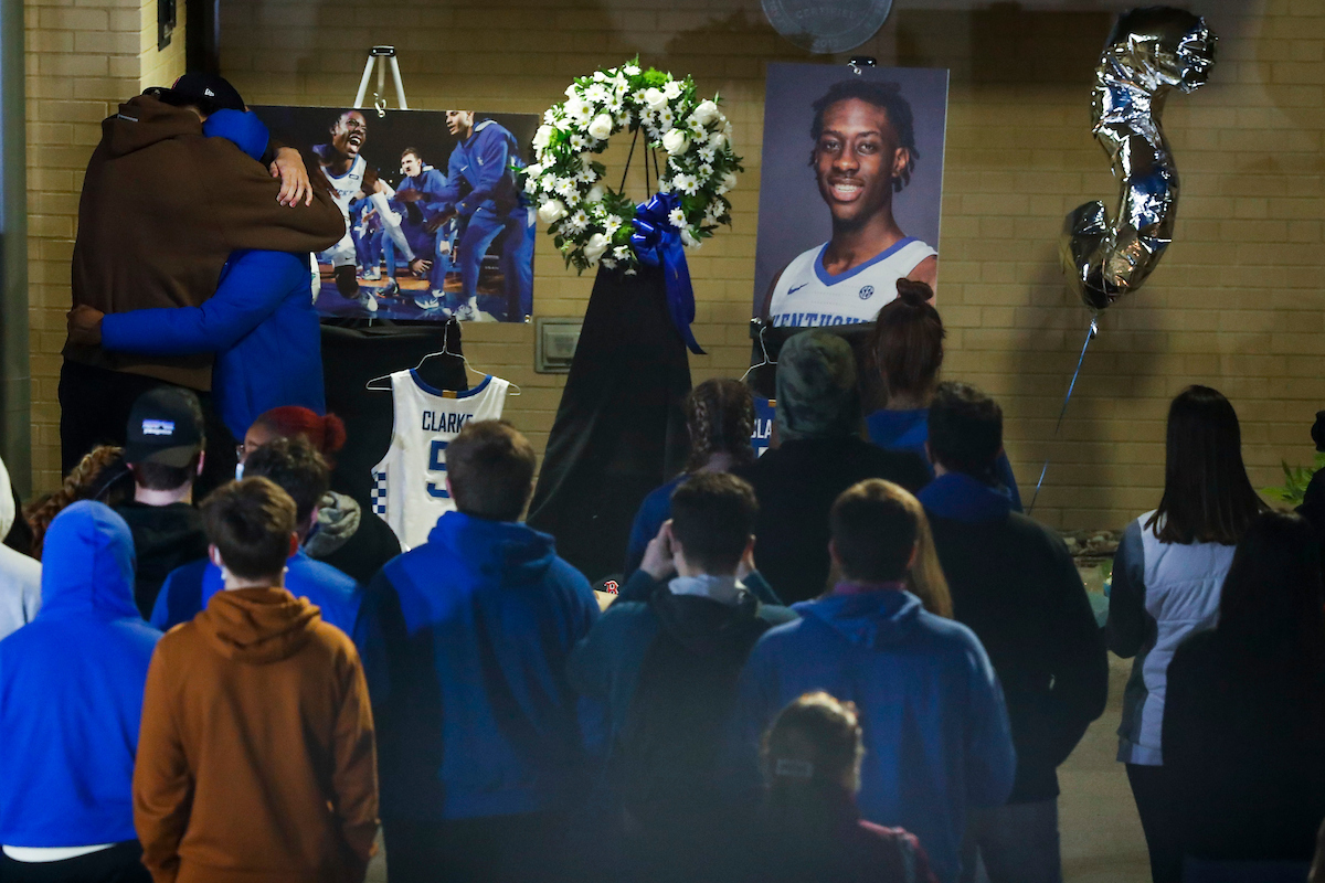 Terrence Clarke candlelight vigil. 

Photo by Chet White | UK Athletics