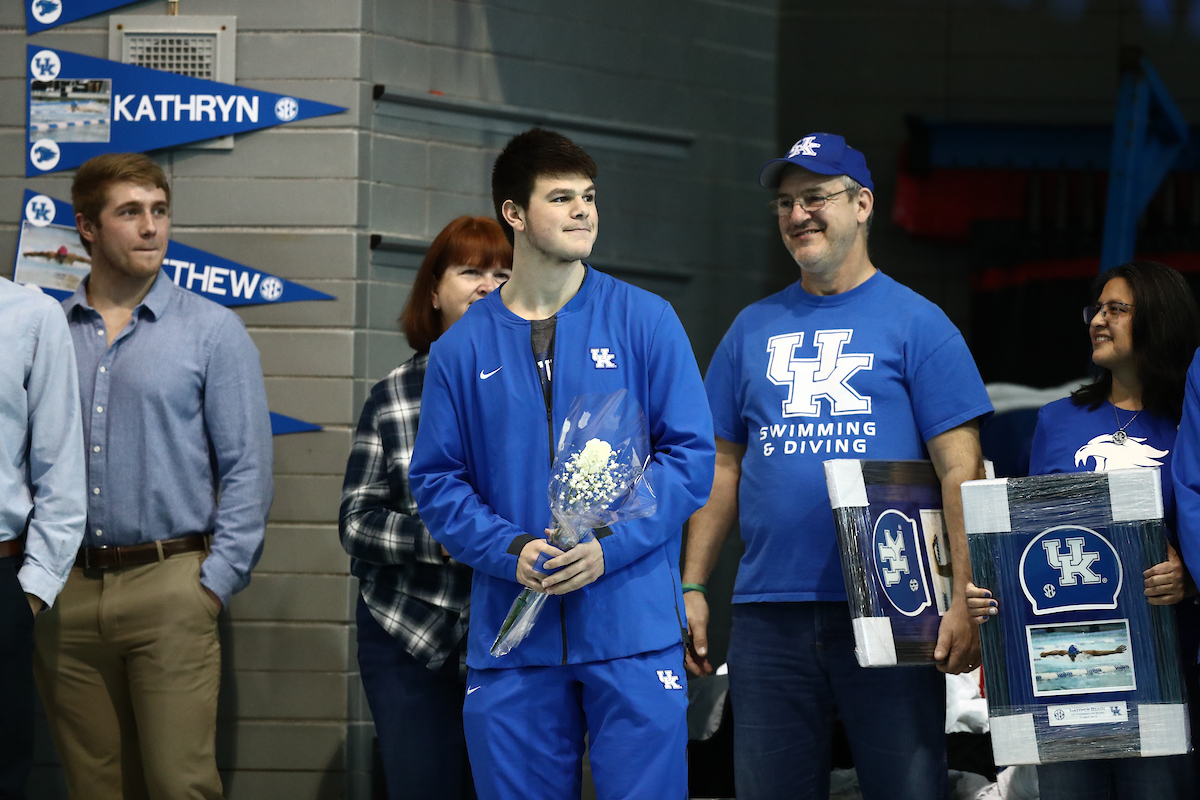 The UK men's and women's swim and drive teams beat Louisville on Senior Day at the Lancaster Aquatic Center on Saturday, January 26, 2019.

Photo by Elliott Hess | UK Athletics