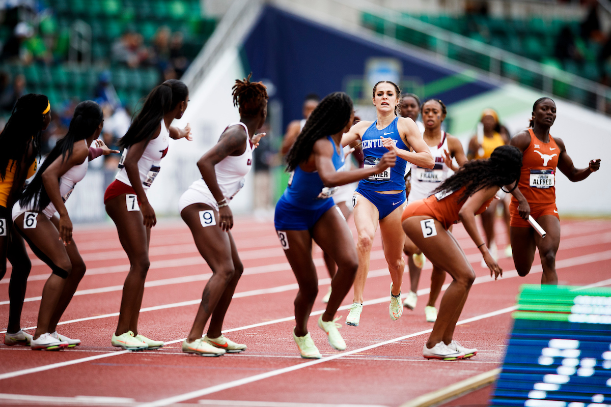 Abby Steiner. Alexis Holmes.

Day Four. The UK women’s track and field team placed third at the NCAA Track and Field Outdoor Championships at Hayward Field in Eugene, Or.

Photo by Chet White | UK Athletics