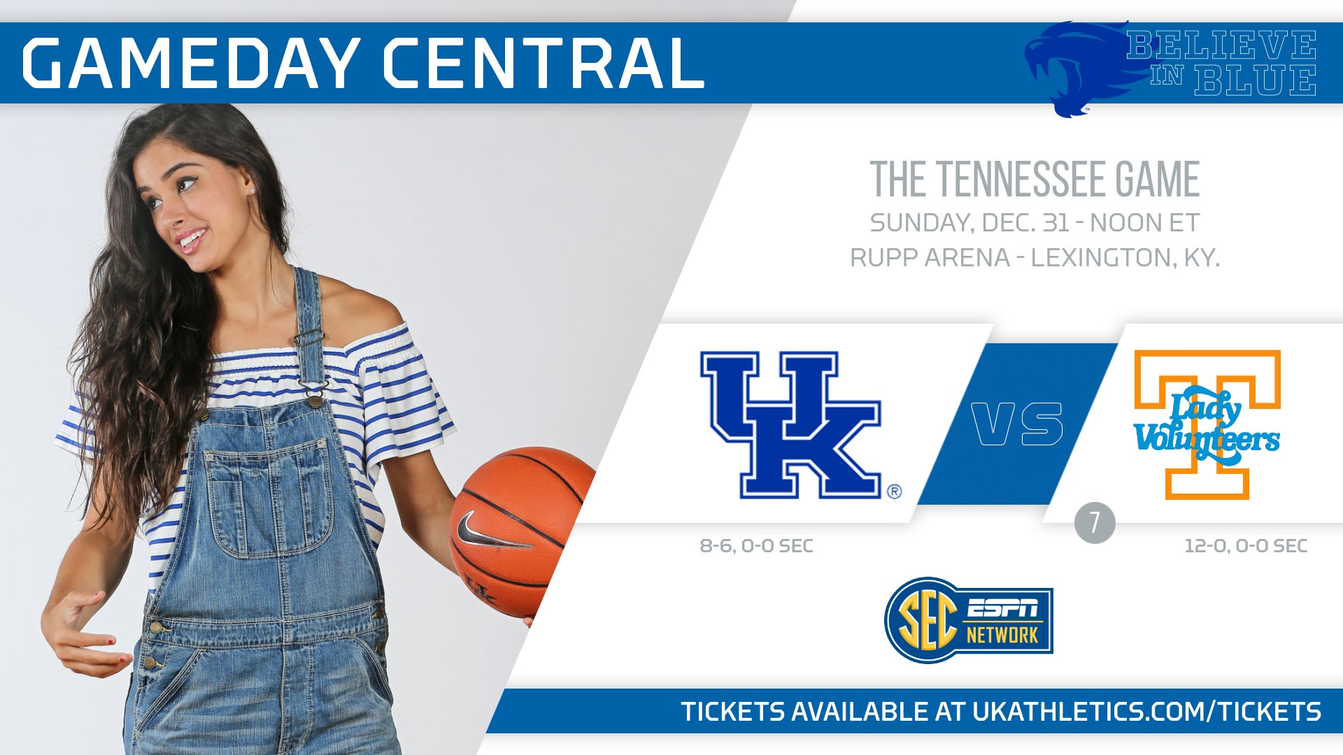 Cats Begins SEC Play in Rupp Arena Sunday vs. No. 7 Tennessee