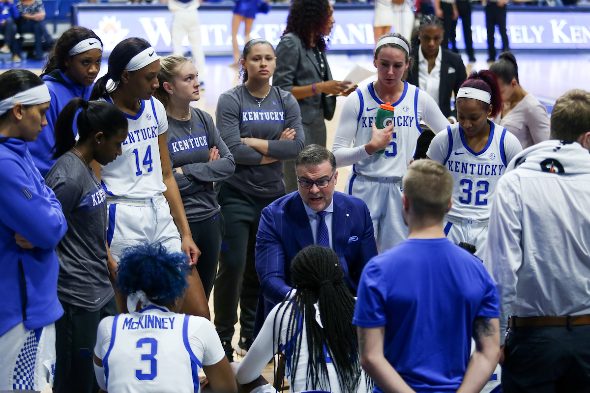 Time out, Matthew Mitchell

The UK Women's Basketball team beat Florida 62-51. 

Photo by Hannah Phillips | UK Athletics