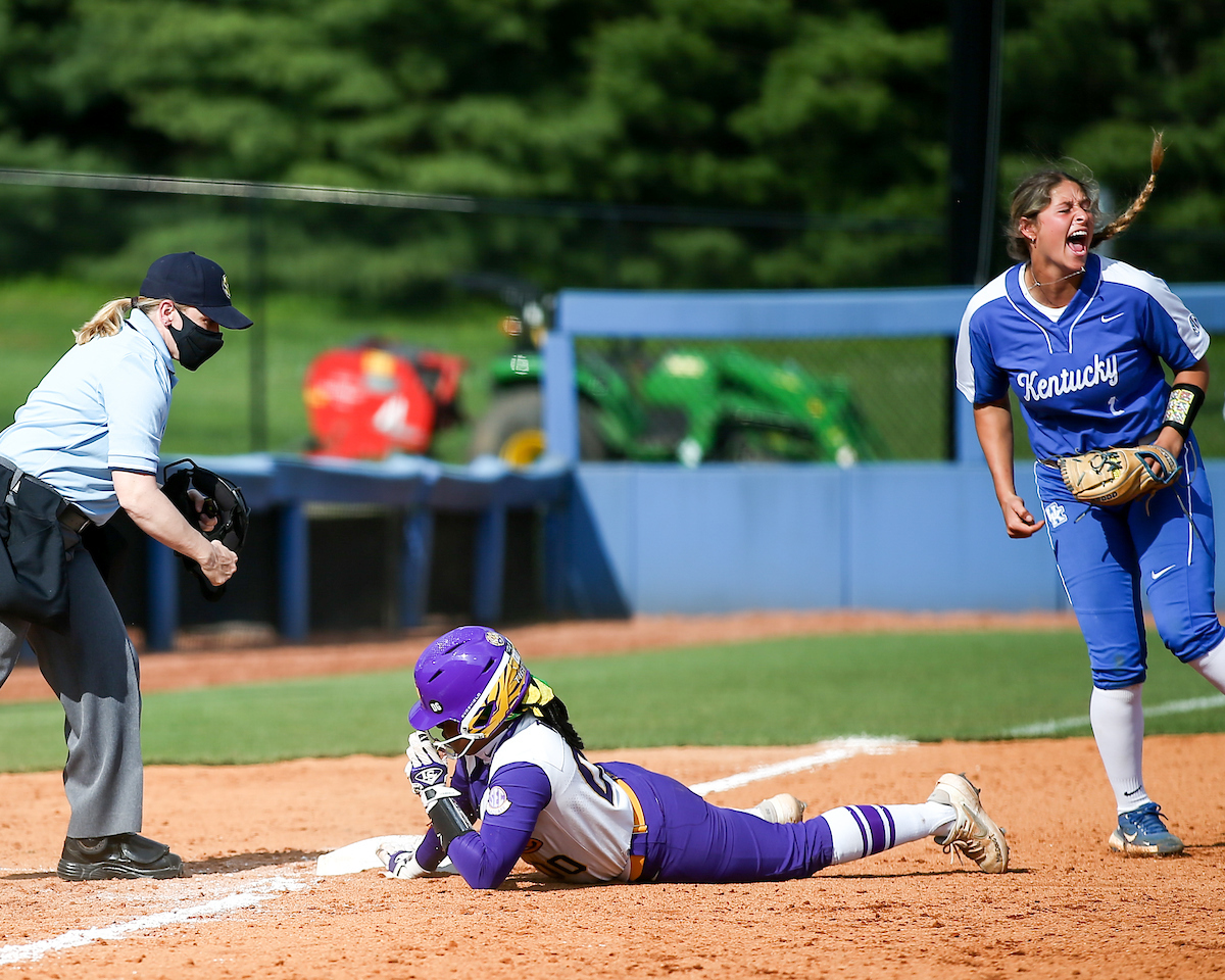 Miranda Stoddard. 

Kentucky loses to LSU 10-4. 

Photo by Eddie Justice | UK Athletics
